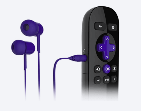 Headphones connected to remote. Private listening.