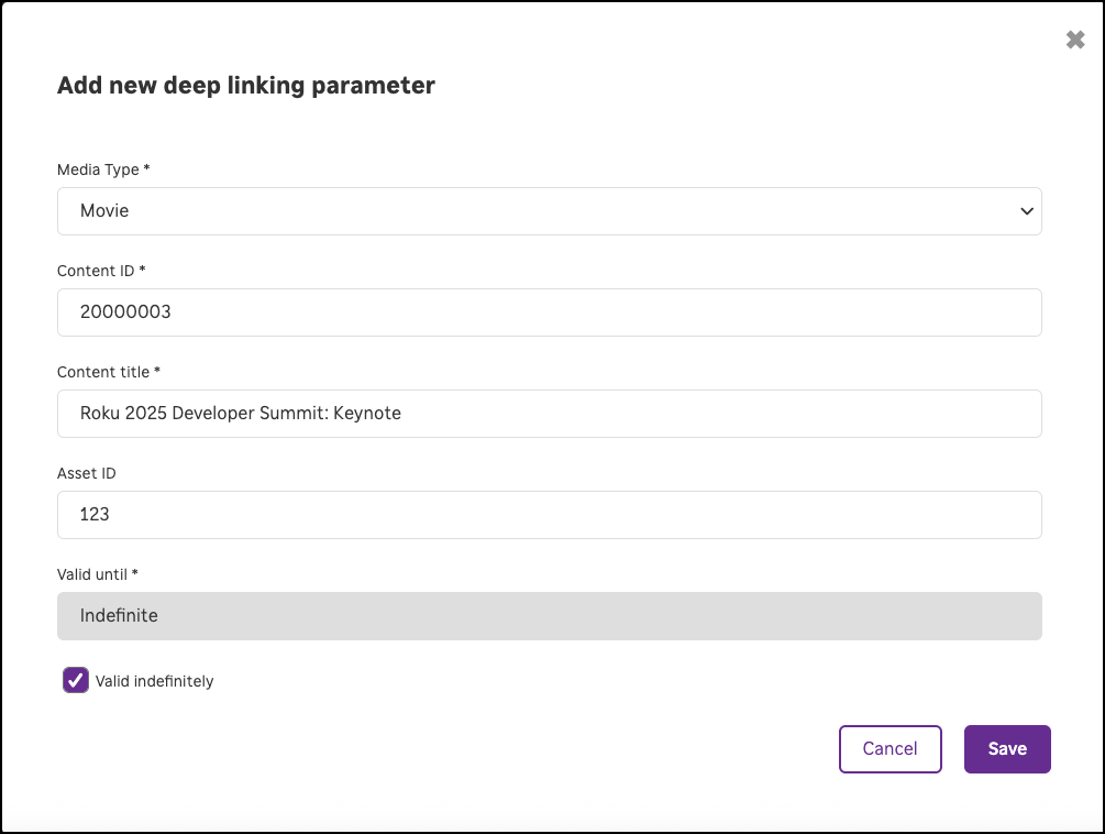 roku600px - add-deep-link-dialog