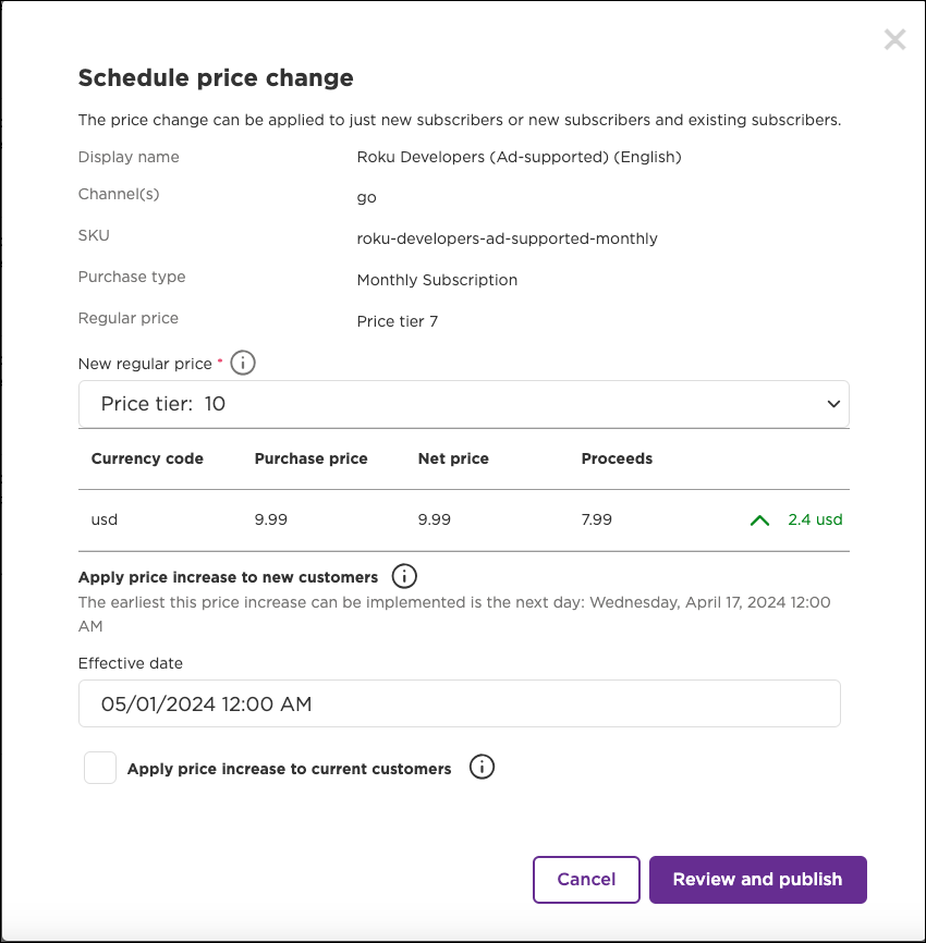 Creating the product catalog Roku Developer