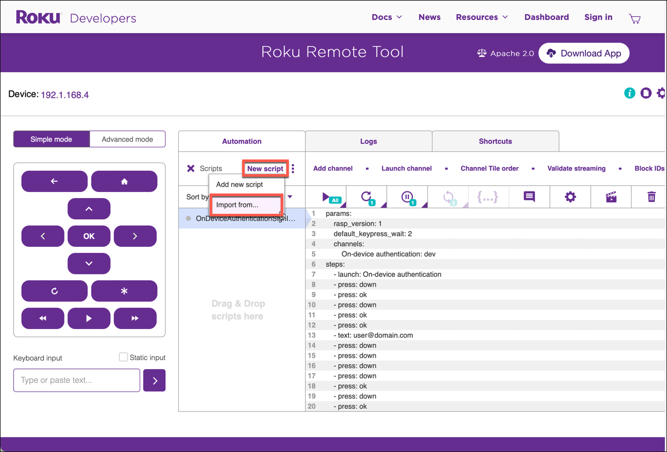 Channel Behavior Analysis testing for authenticated apps | Roku Developer