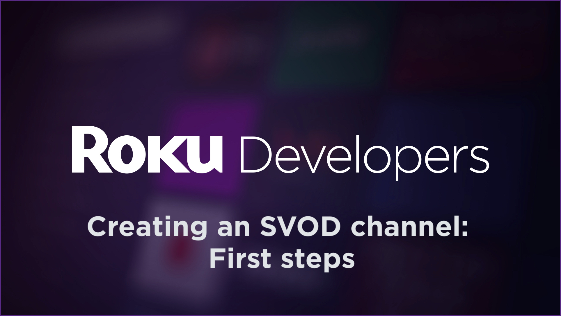 Creating an SVOD channel First steps Roku Developer