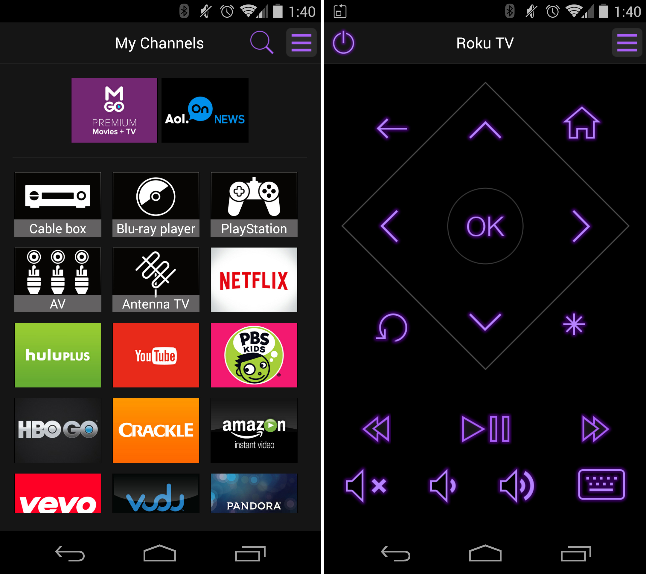 Roku App, Controle de TV no celular e mais funções