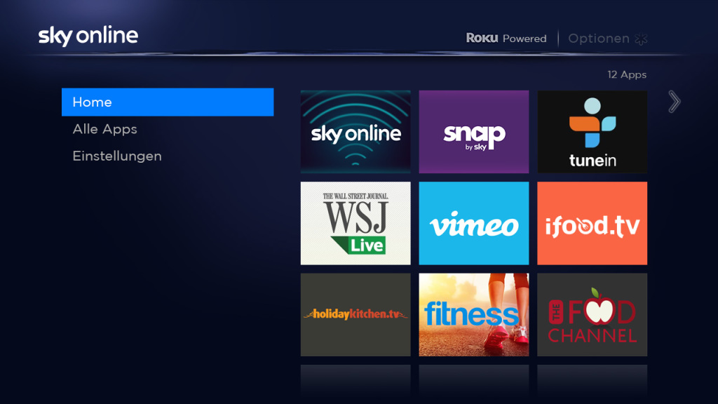 Sky Online TV Box_Home