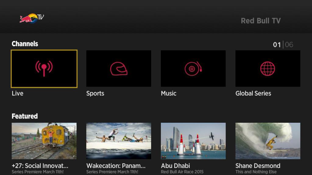 New in the Roku Channel Store Red Bull TV