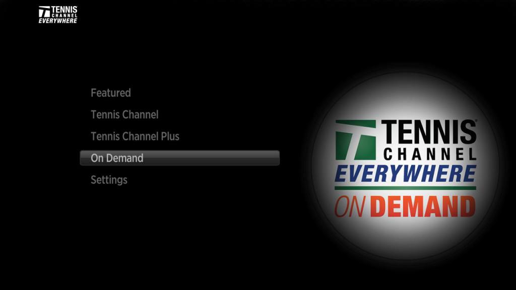 Tennis Channel Roku home