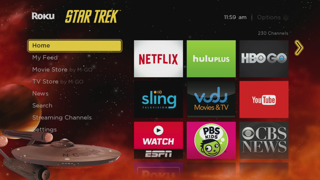 Star Trek Original Roku theme