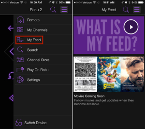 The Roku Feed and voice search now available through the Roku mobile