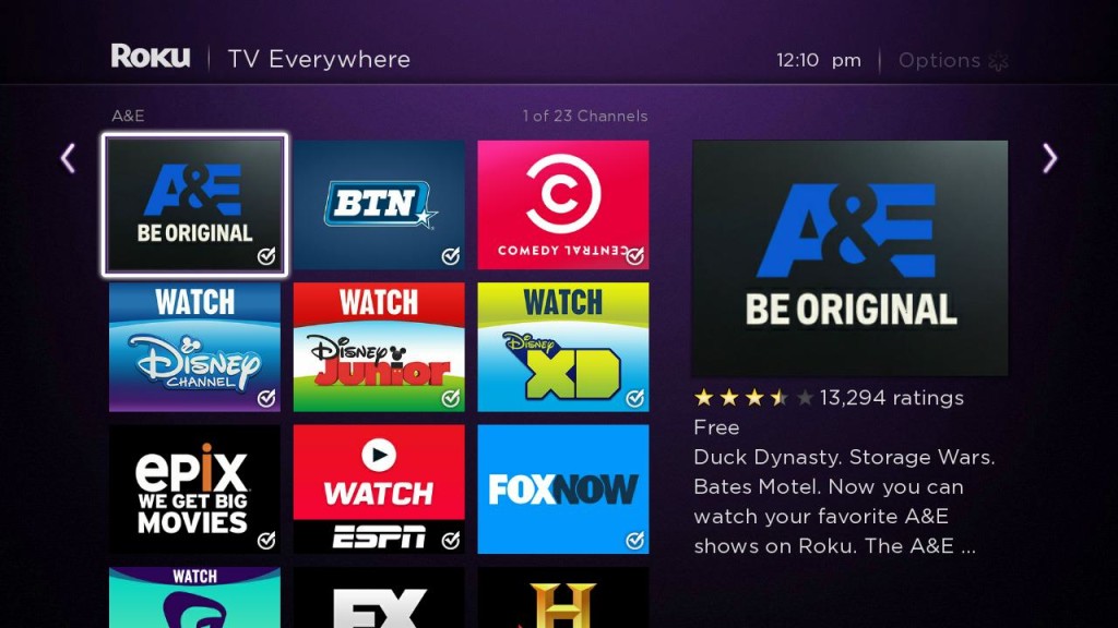 Here are all of the TV Everywhere Channels in the Roku Channel Store