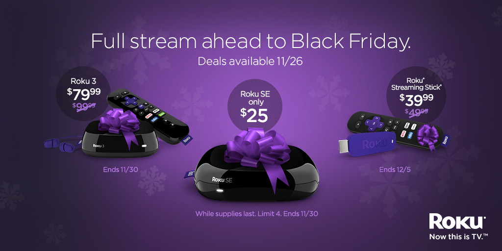 Black Friday deals sneak peek Roku SE, Roku 3, Roku Streaming Stick