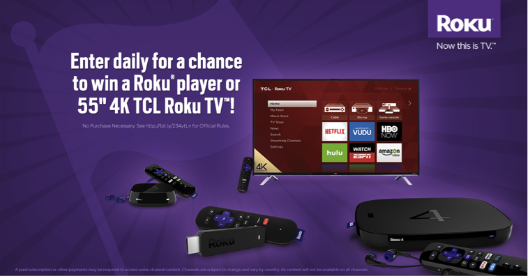 Roku National Streaming Day sweepstakes