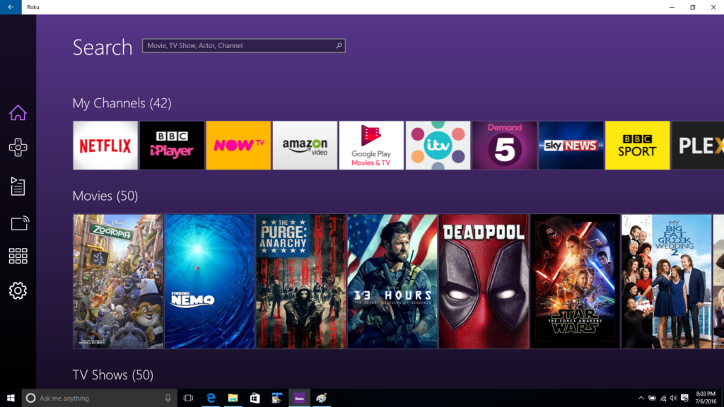 How do you get the chosen app on roku Idea