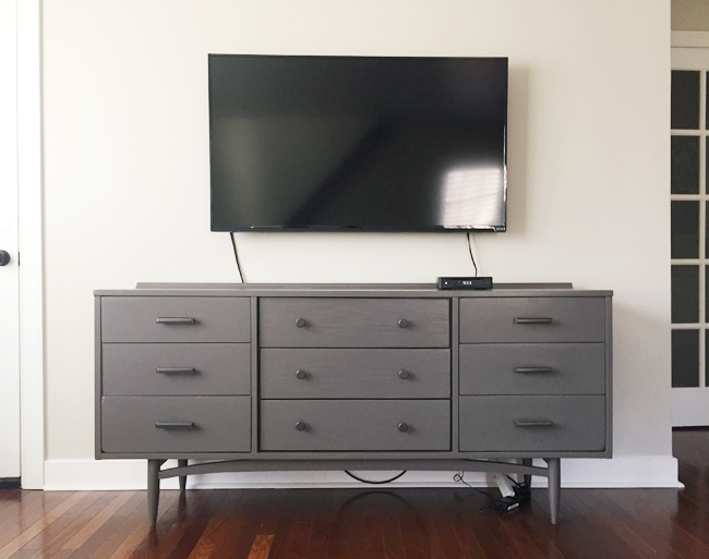 Clear The Clutter How To Hide Tv Wires And Cords Guest Post From Young House Love - Concealing Wires For Wall Mounted Tv