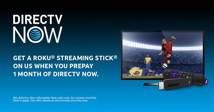 Start streaming live sports on DIRECTV NOW. Here's how to get a free Roku®  Streaming Stick® on us