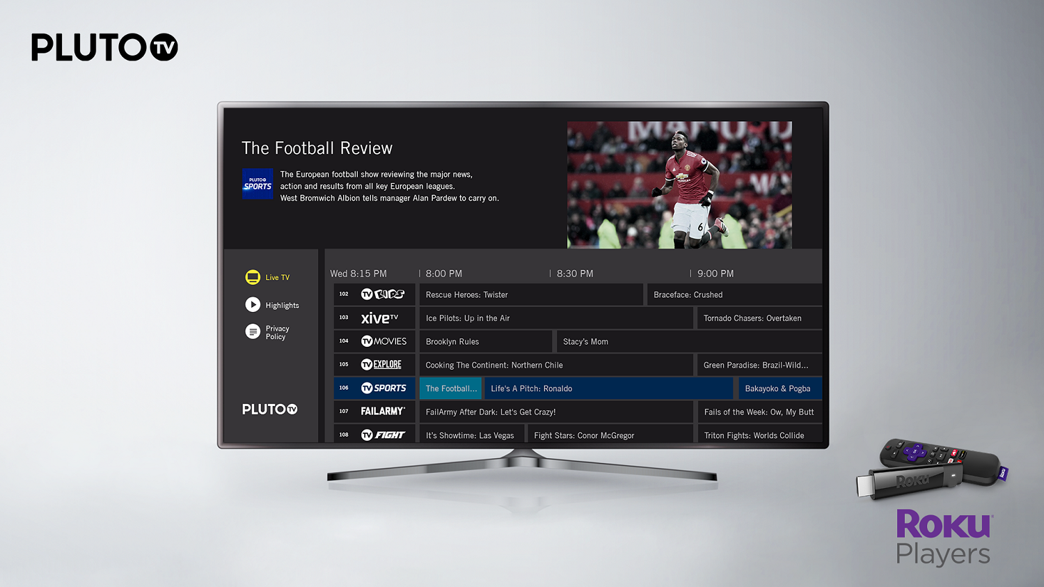 Free TV service Pluto TV lands on Roku streaming players in the UK