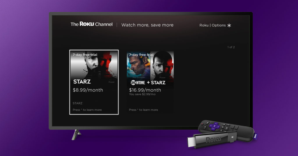 SHOWTIME + STARZ Value Pack now available on The Roku Channel