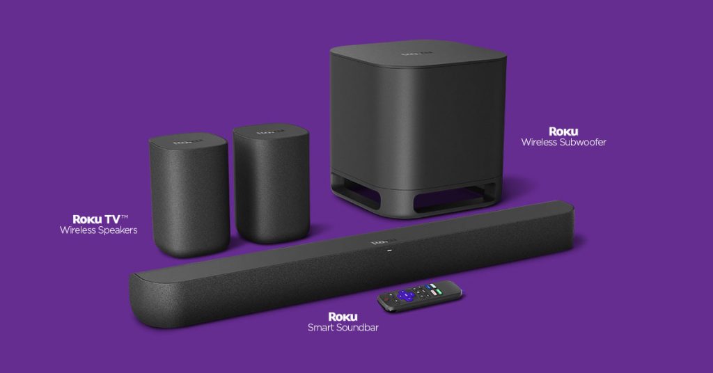 Roku Smart Soundbar, Roku Wireless Subwoofer and Roku Wireless Speakers