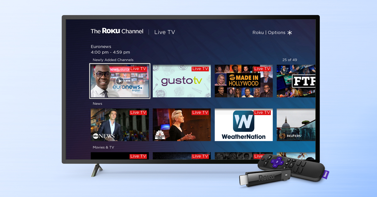 Live TV, The Roku Channel