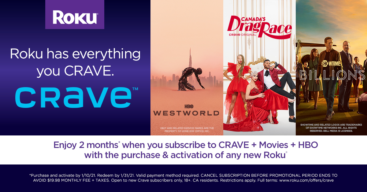 Get 2 Months Of Crave For Free With The Purchase Of A New Roku Device Roku