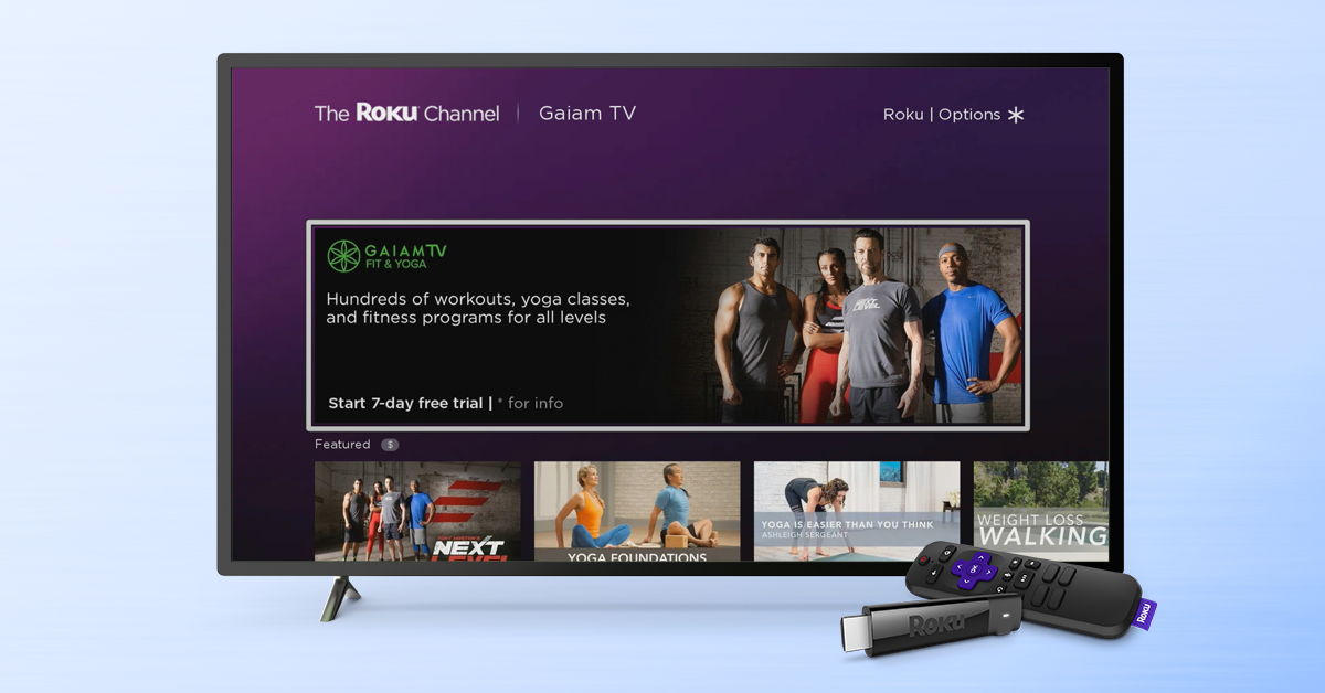 Watch home workouts and fitness programs on Roku devices