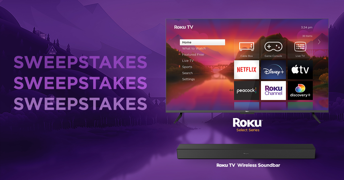 Enter for a chance to win a 55″ Roku Plus Series TV and Roku TV