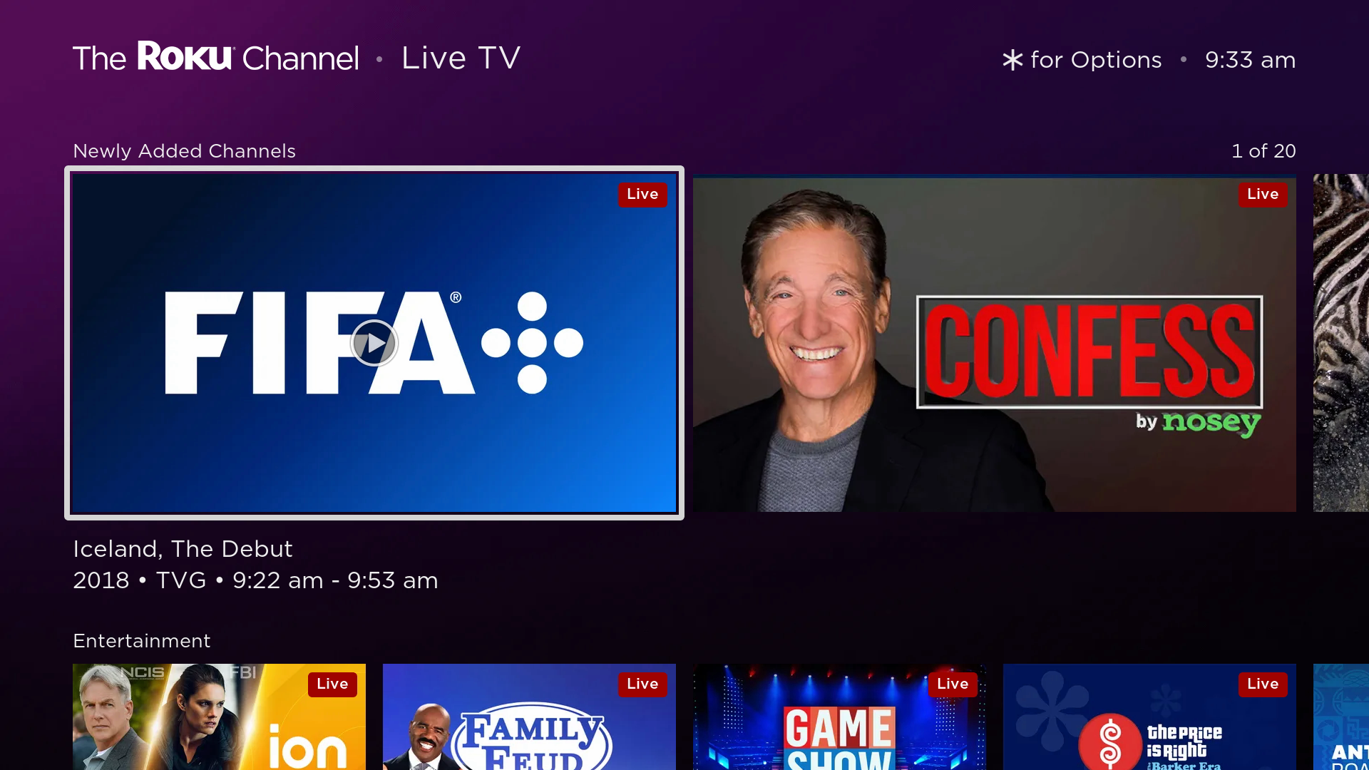 New linear channels now streaming for free on The Roku Channel, Including FIFA+