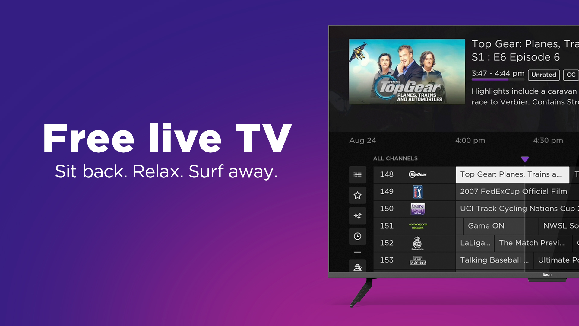 Stream free Live TV. Seriously—it's free.