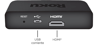 conectores de audio y video en Roku Premiere