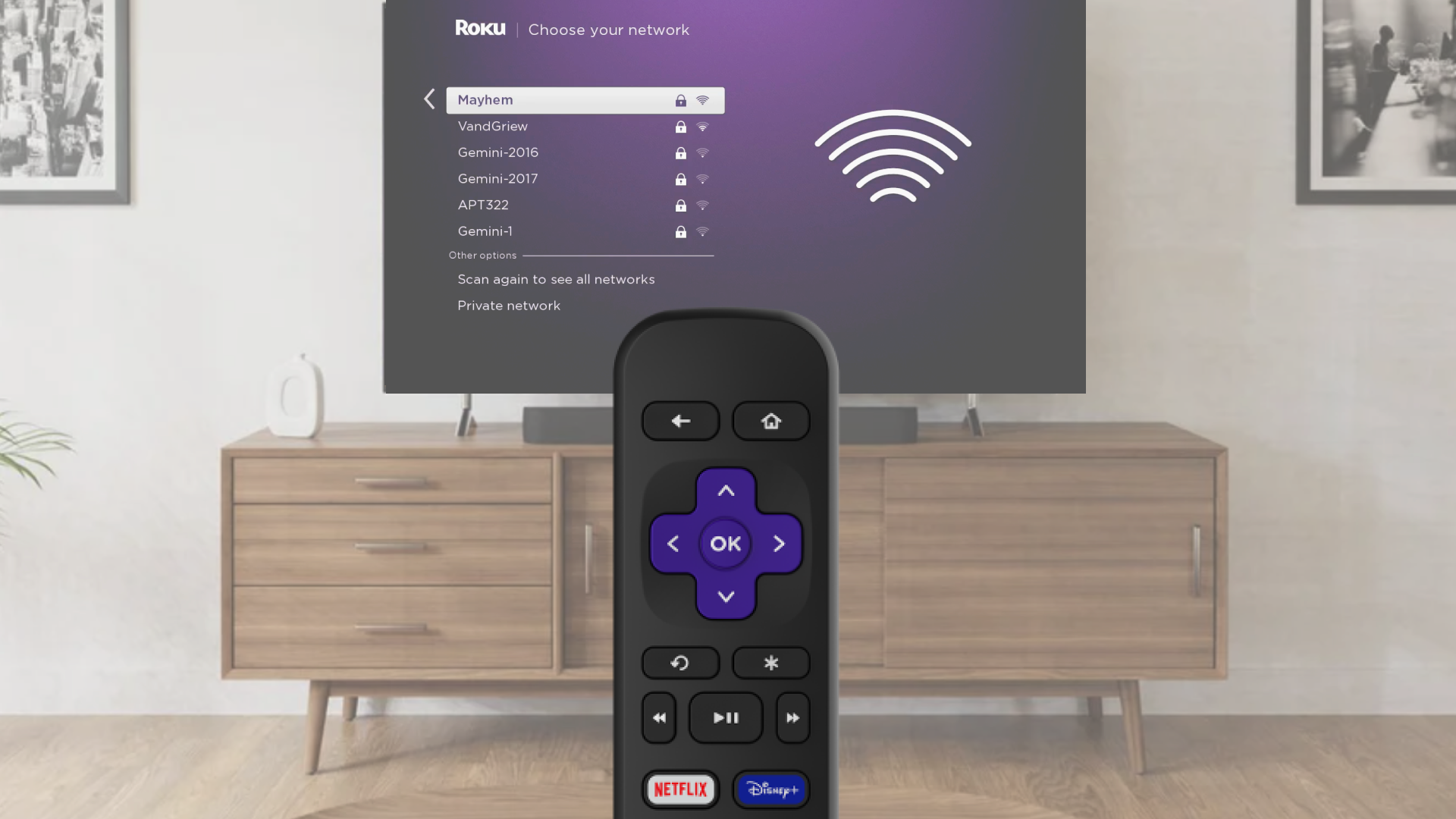 Roku remote directional pad