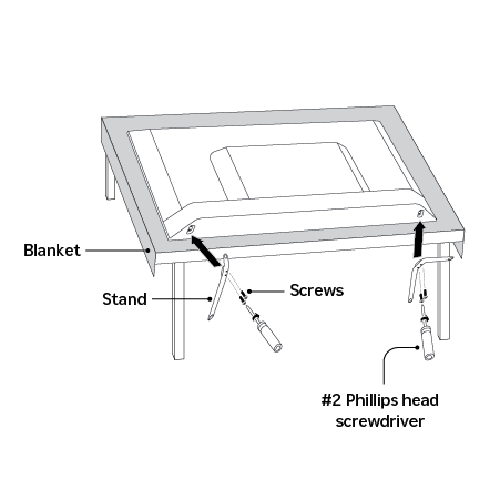 Roku TV stand assembly position.