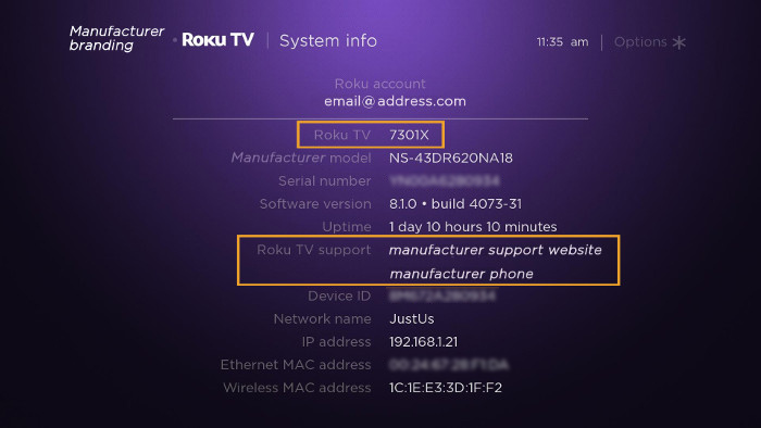 check the system info page to see if you have a Roku TV