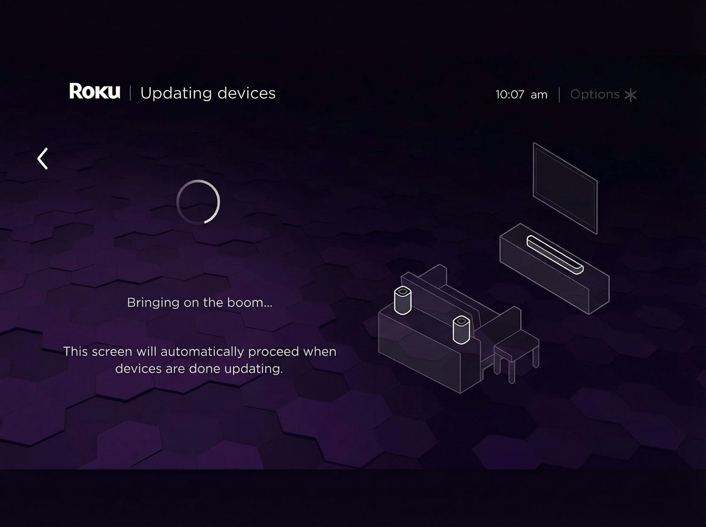 Roku speaker pairing screen