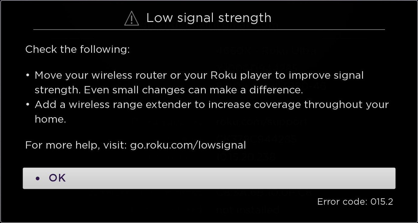 roku low wireless signal strength