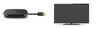 Lecteur Roku connecté directement à un téléviseur 4K Ultra HD compatible