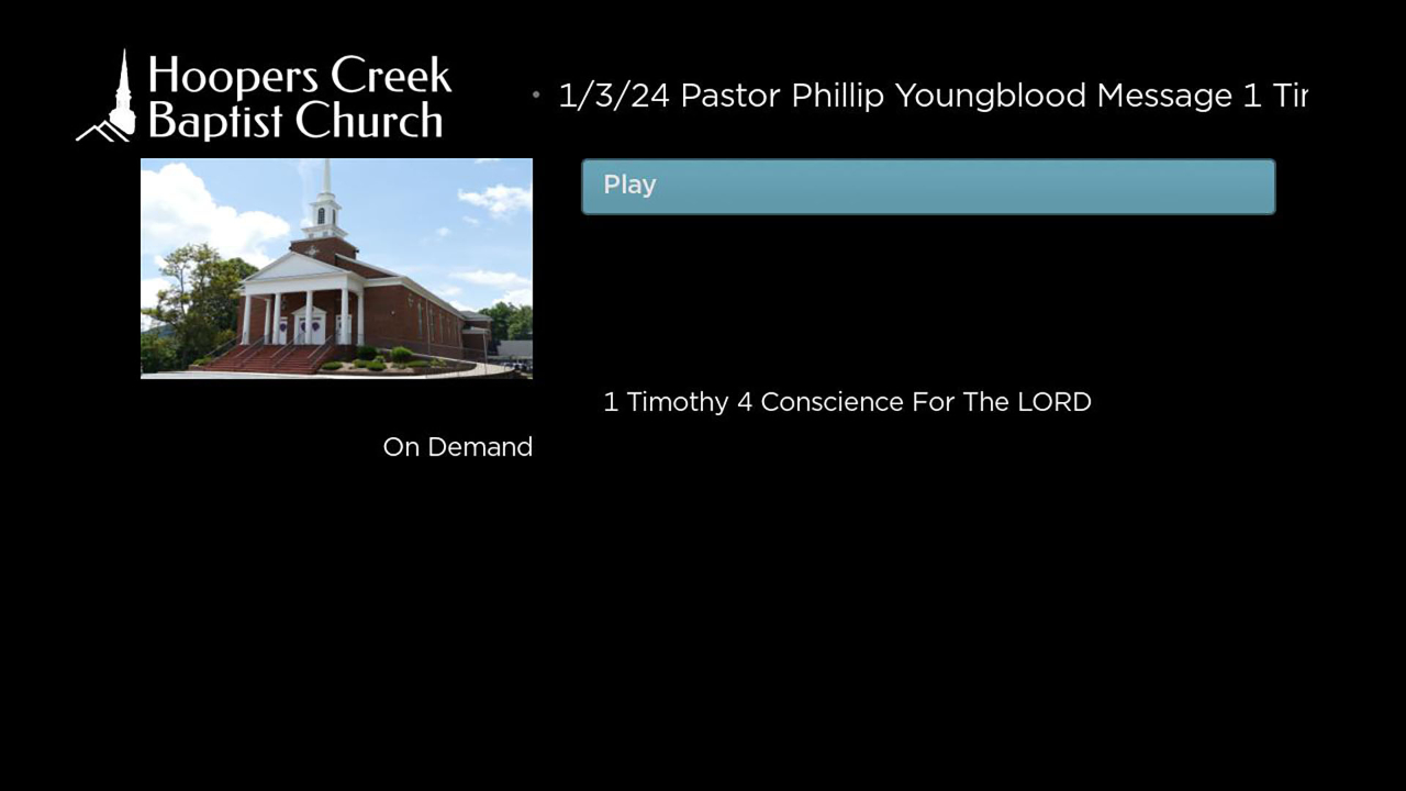 Hoopers Creek Baptist Church TV App Roku Channel Store Roku