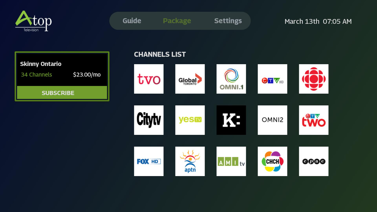 Atop Television Cable TV App Roku Channel Store Roku