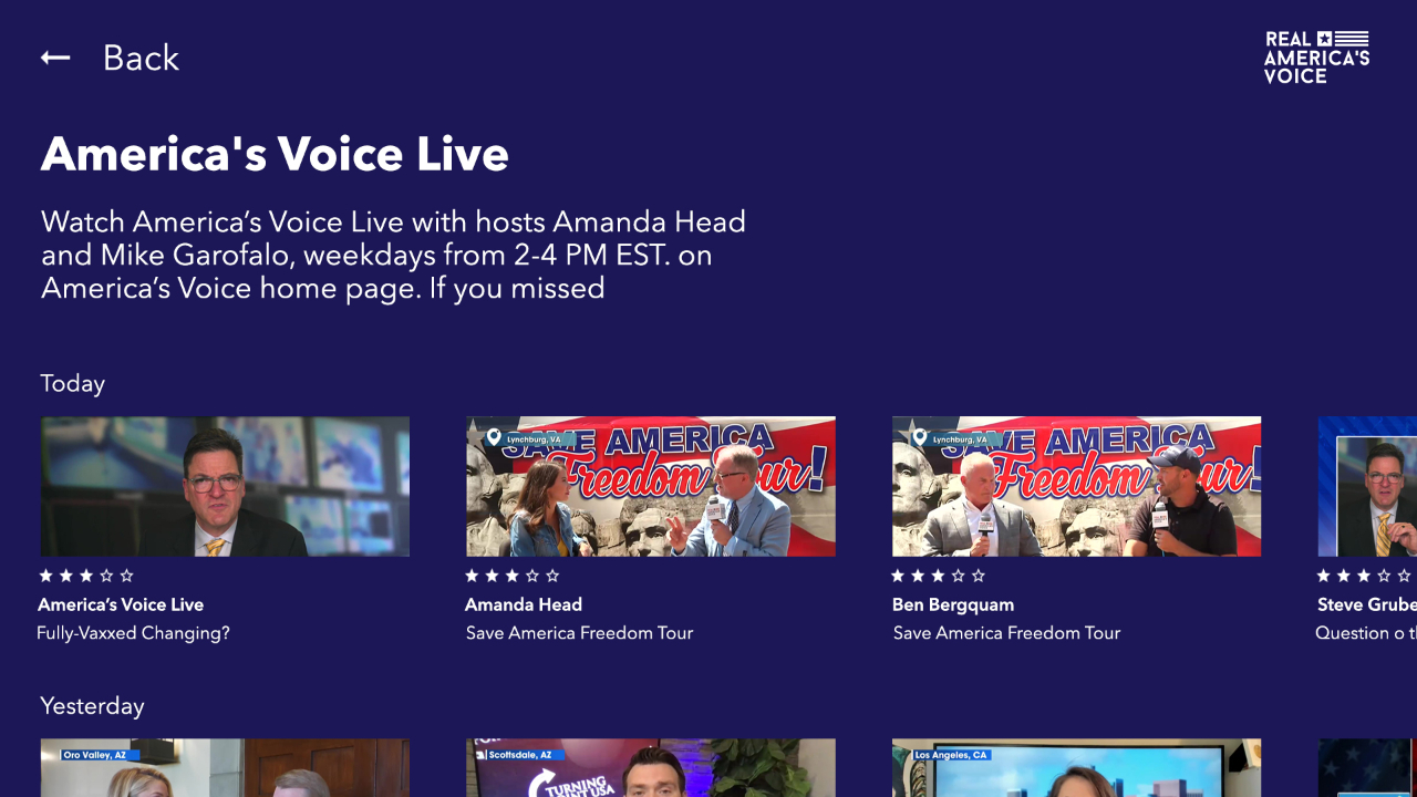 Real America's Voice TV App Roku Channel Store Roku