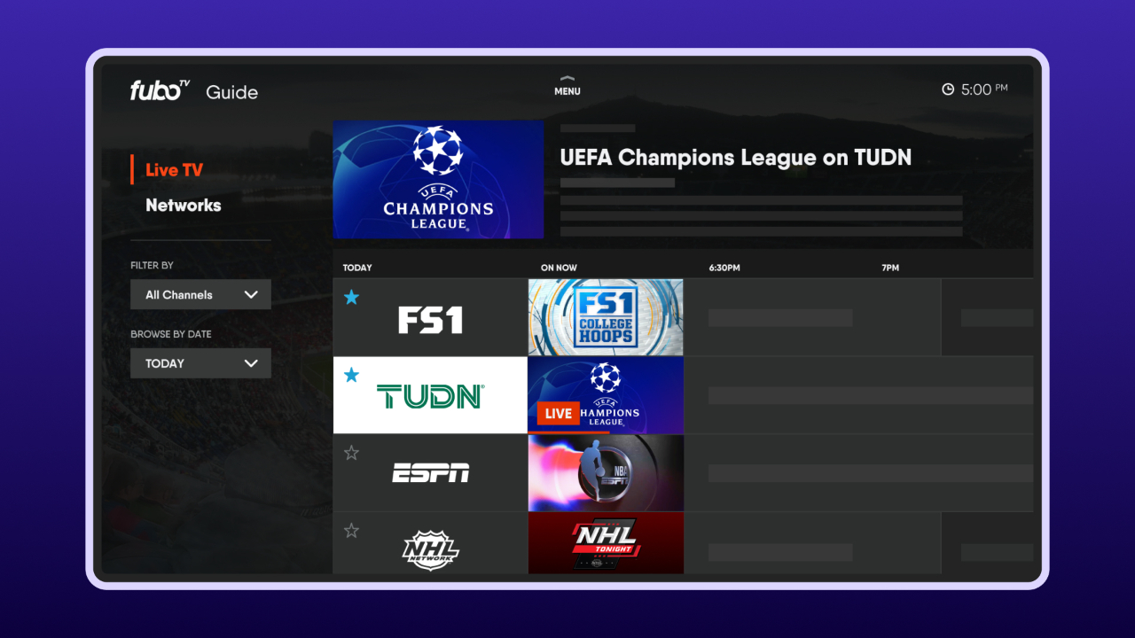fuboTV Watch Live Sports & TV | TV App | Roku Channel Store | Roku