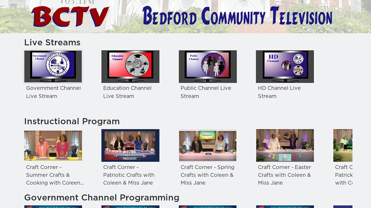 BCTV Bedford New Hampshire TV App Roku Channel Store Roku