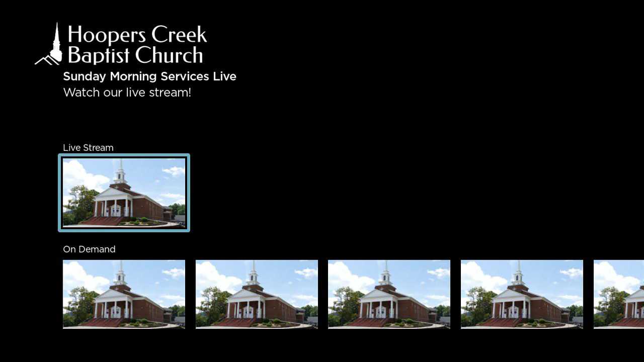 Hoopers Creek Baptist Church TV App Roku Channel Store Roku