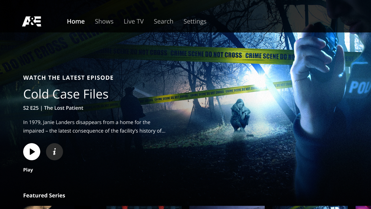 A&E TV App Roku Channel Store Roku