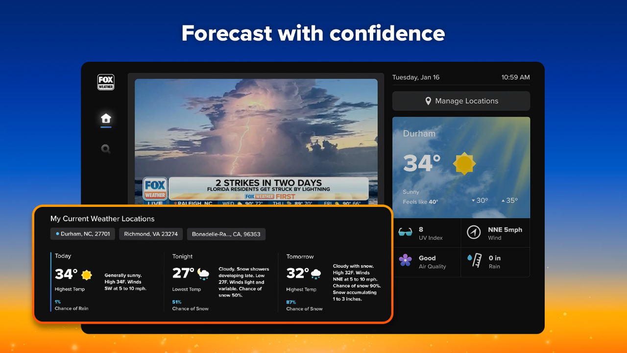 Fox weather daily forecasts live stream news tv app roku channel