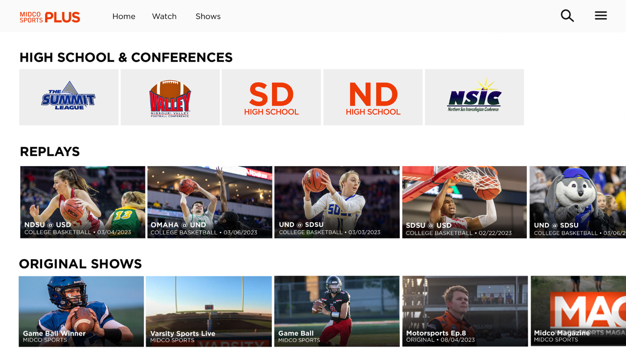 Midco Sports Plus TV App Roku Channel Store Roku