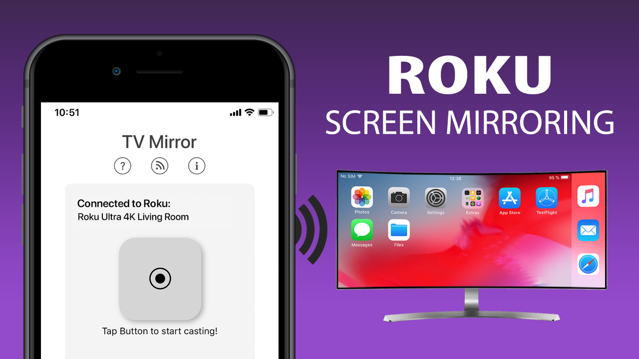 screen mirroring windows 10 to roku app