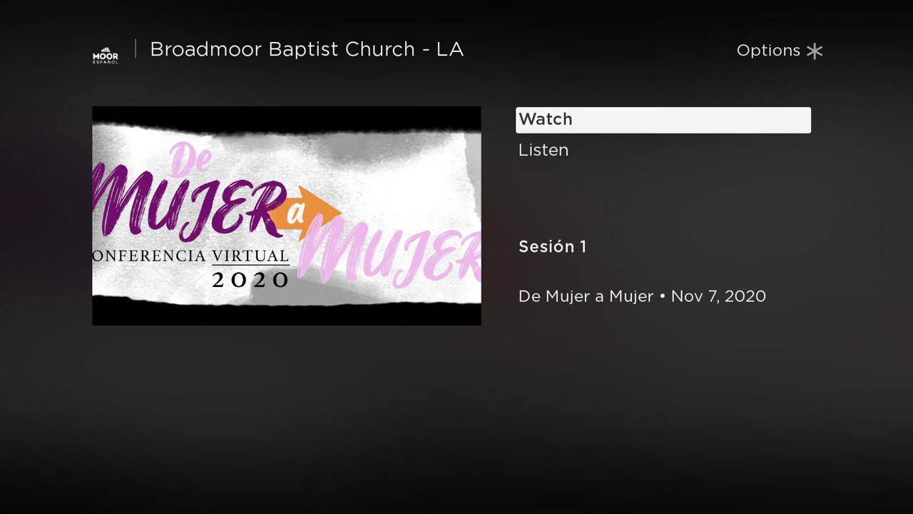 Broadmoor Baptist Church LA TV App Roku Channel Store Roku