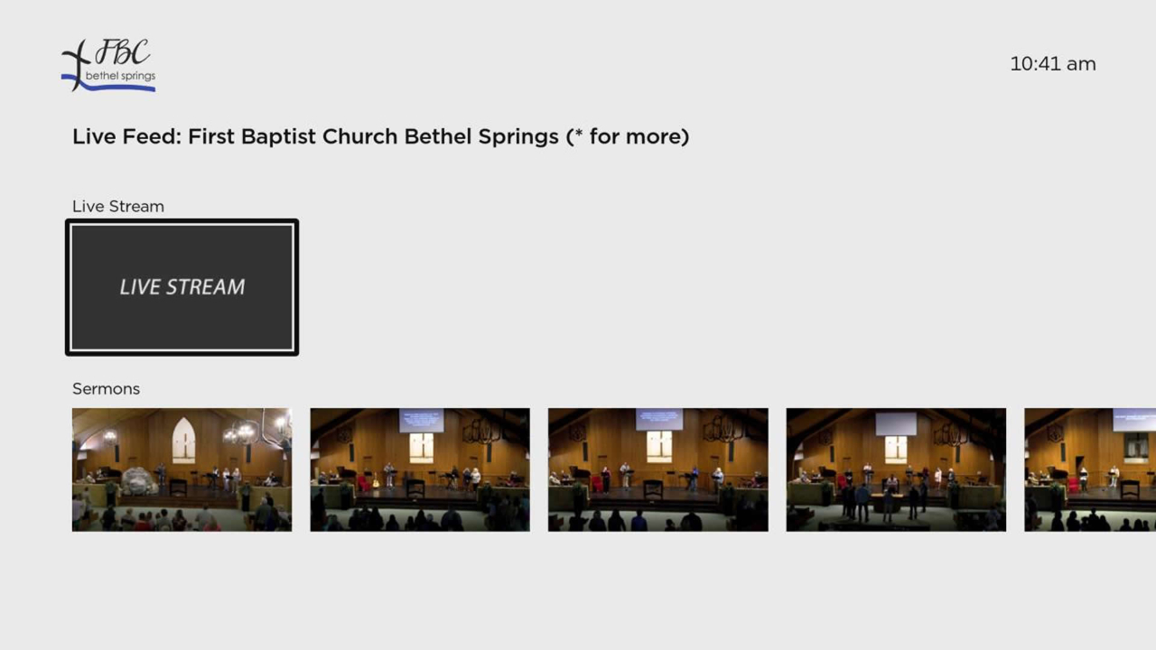 FBC Bethel Springs TV App Roku Channel Store Roku