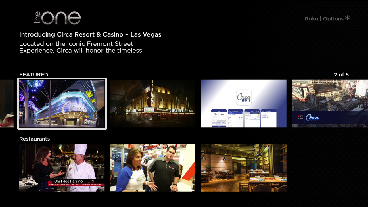 The One Las Vegas Casino TV App Roku Channel Store Roku