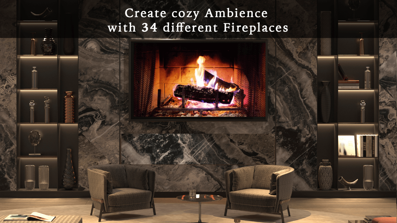 Fireplace Master Collection Fire Video Screensaver TV App Roku