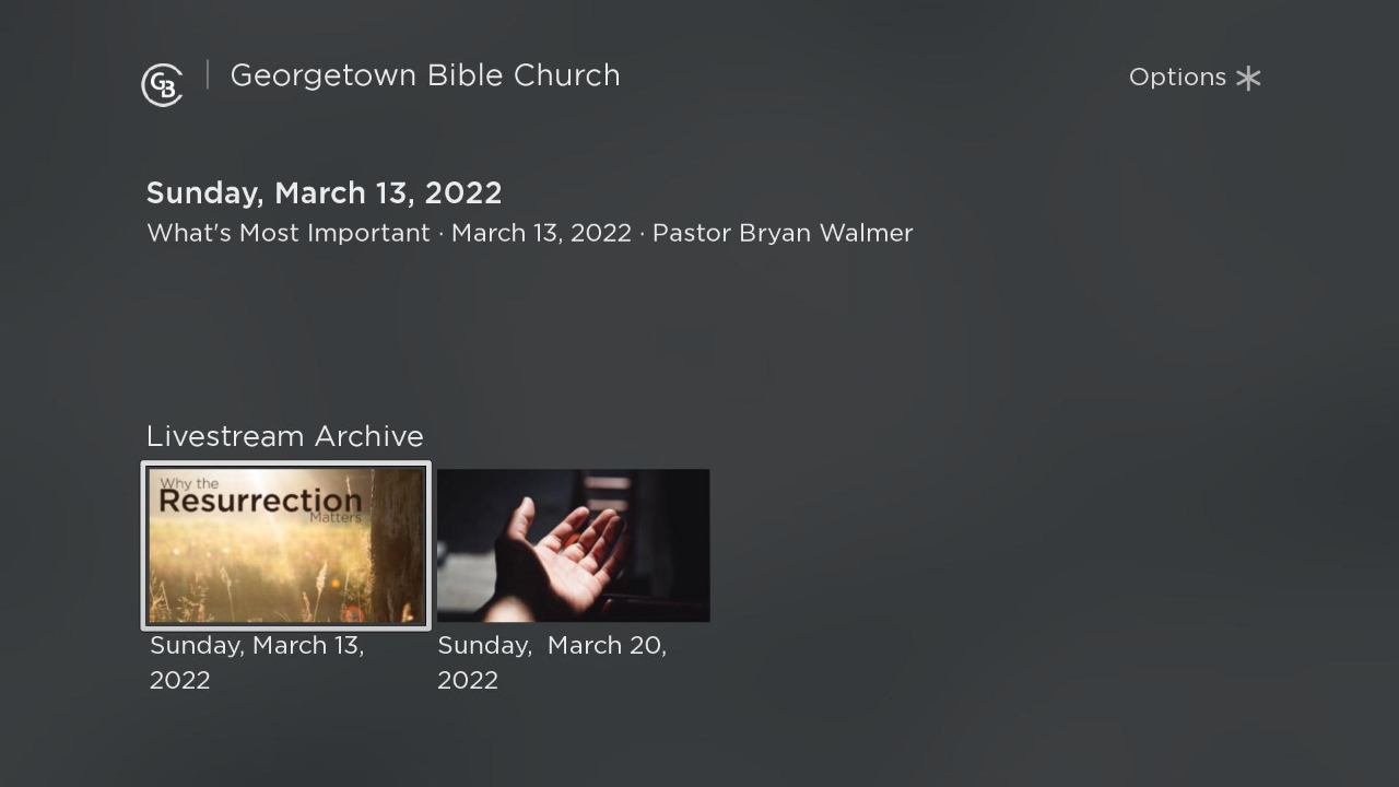 Georgetown Bible Church | TV App | Roku Channel Store | Roku