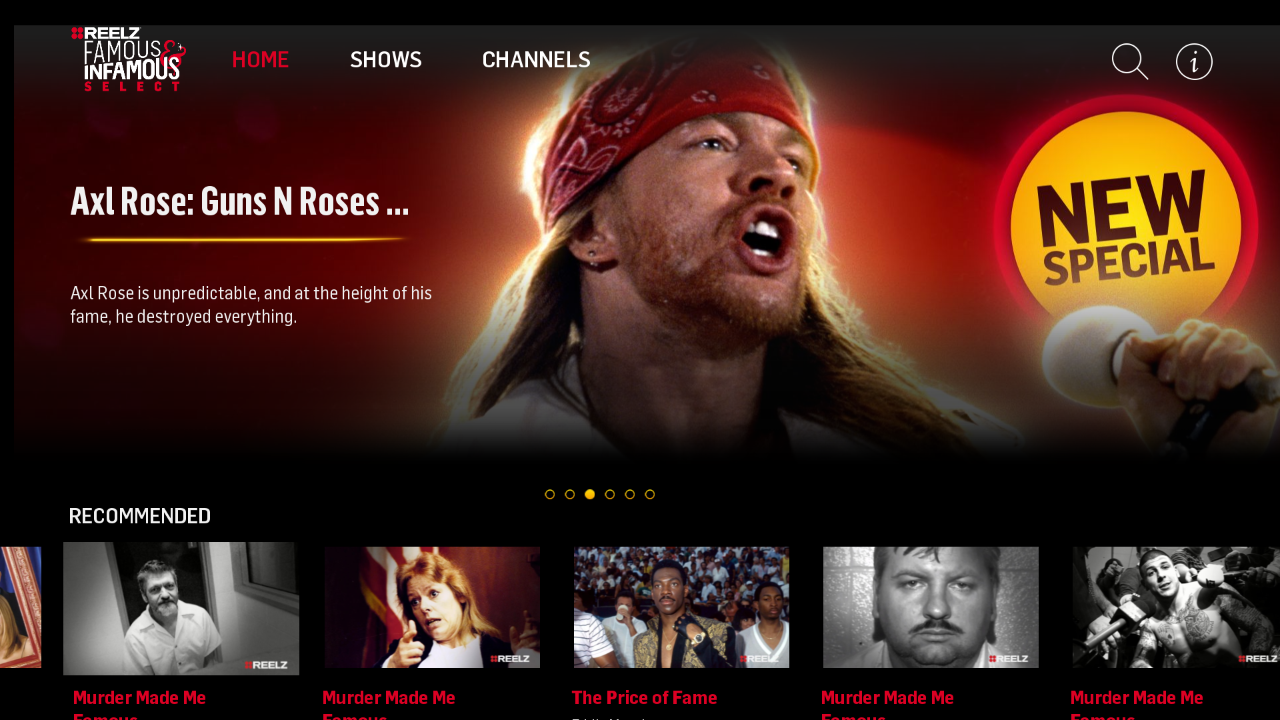 REELZ Famous & Infamous Select TV App Roku Channel Store Roku