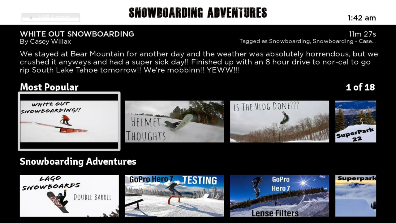 Snowboarding Adventures TV App Roku Channel Store Roku